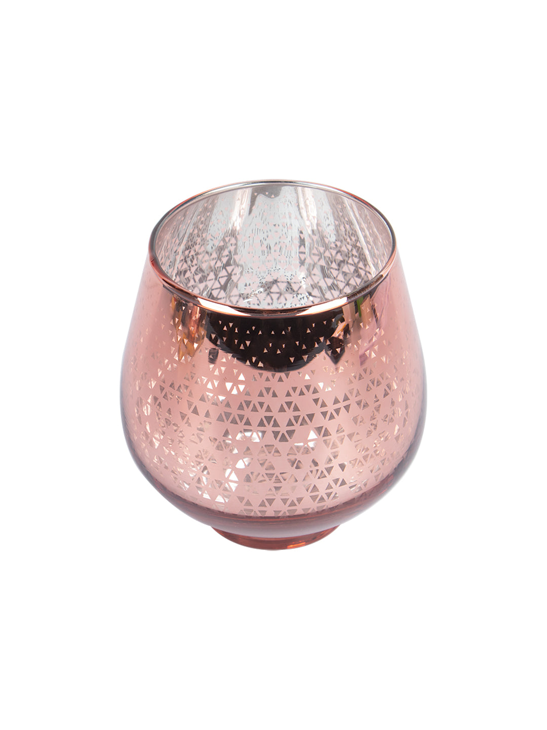 VON CASA Pink Glass Tealight Candle Holders Pack Of 2 Pcs
