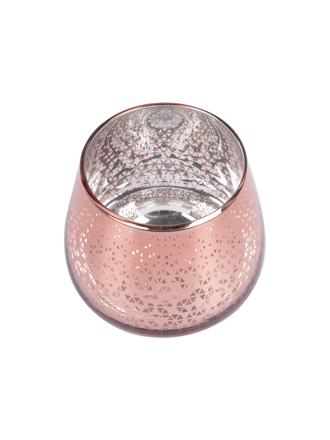 VON CASA Pink Glass Tealight Candle Holders Pack Of 2 Pcs