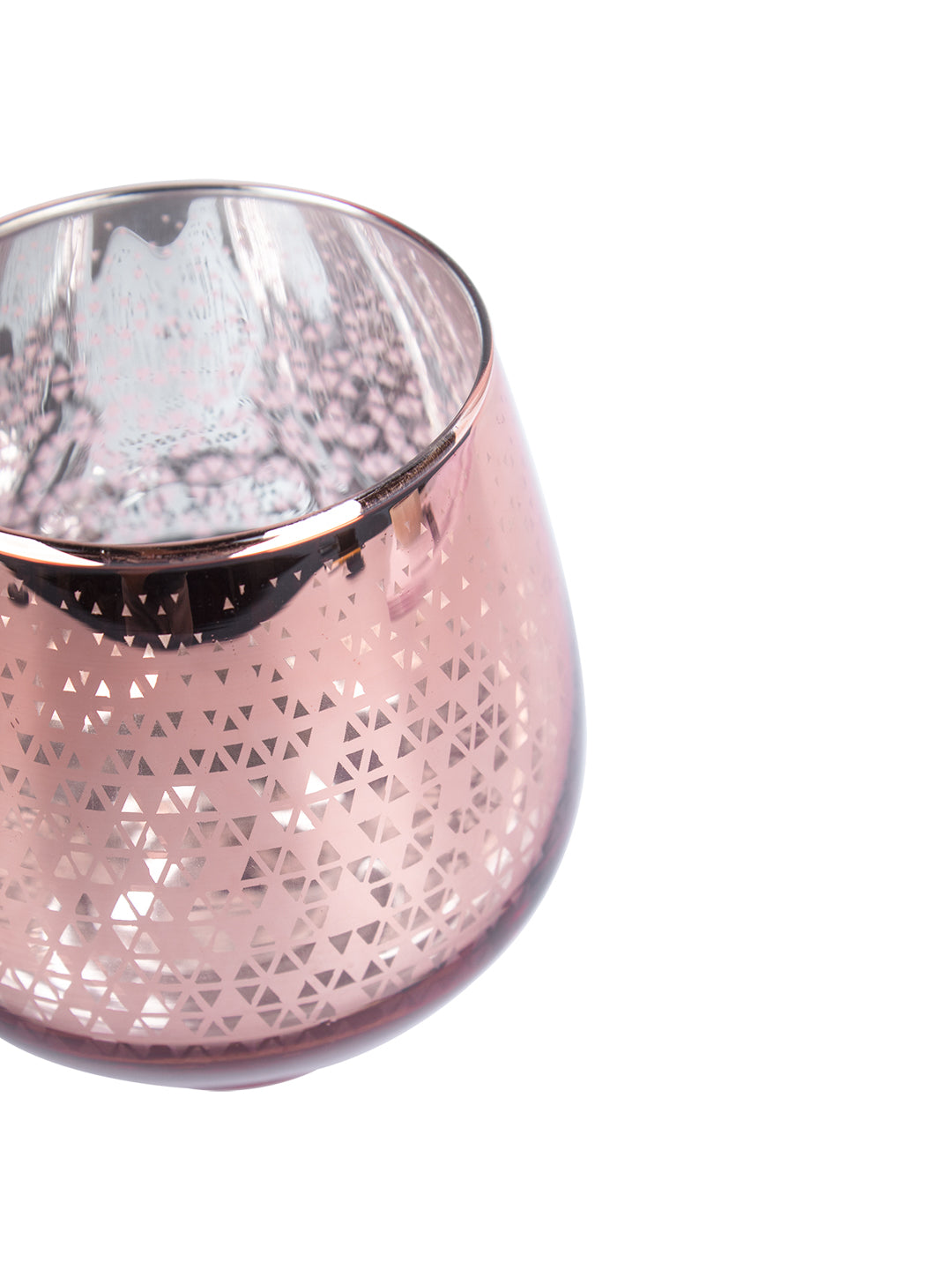 VON CASA Pink Glass Tealight Candle Holders Pack Of 2 Pcs