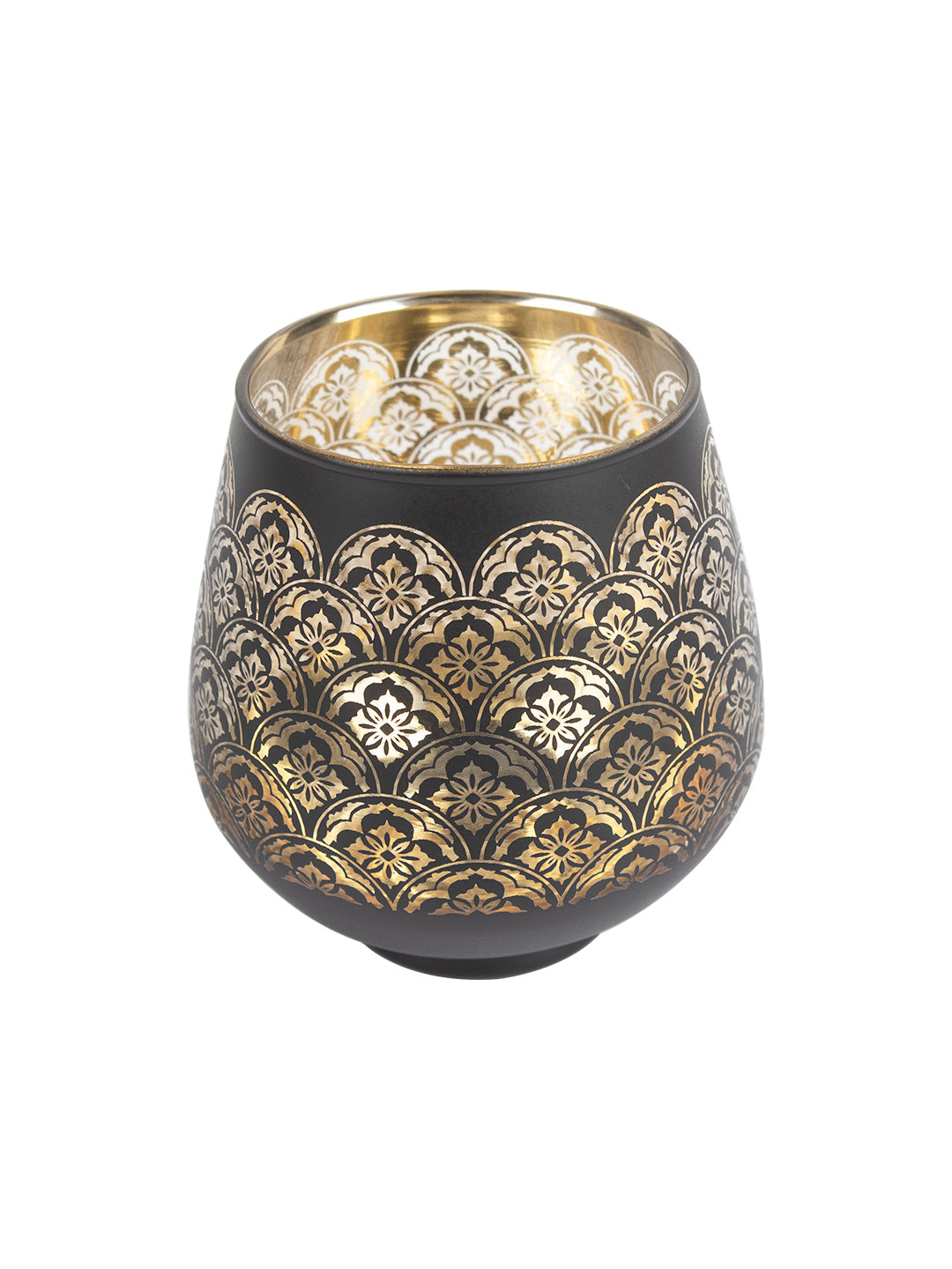 VON CASA Golden Glass Tealight Candle Holders Pack Of 2 Pcs