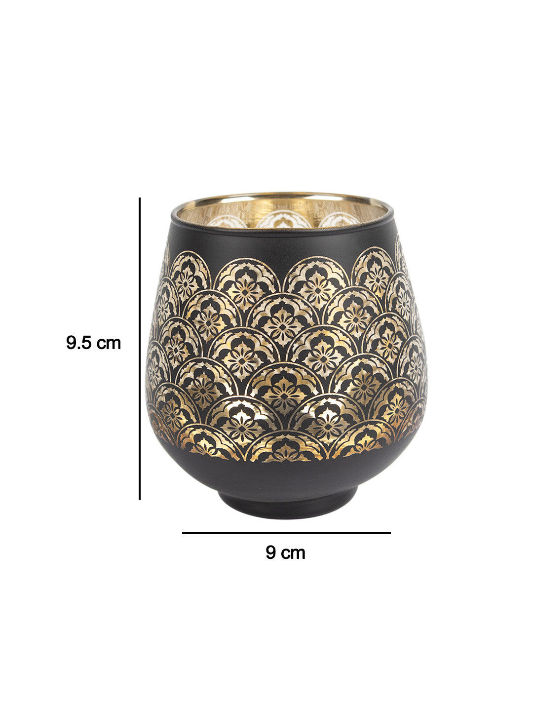 VON CASA Golden Glass Tealight Candle Holders Pack Of 2 Pcs