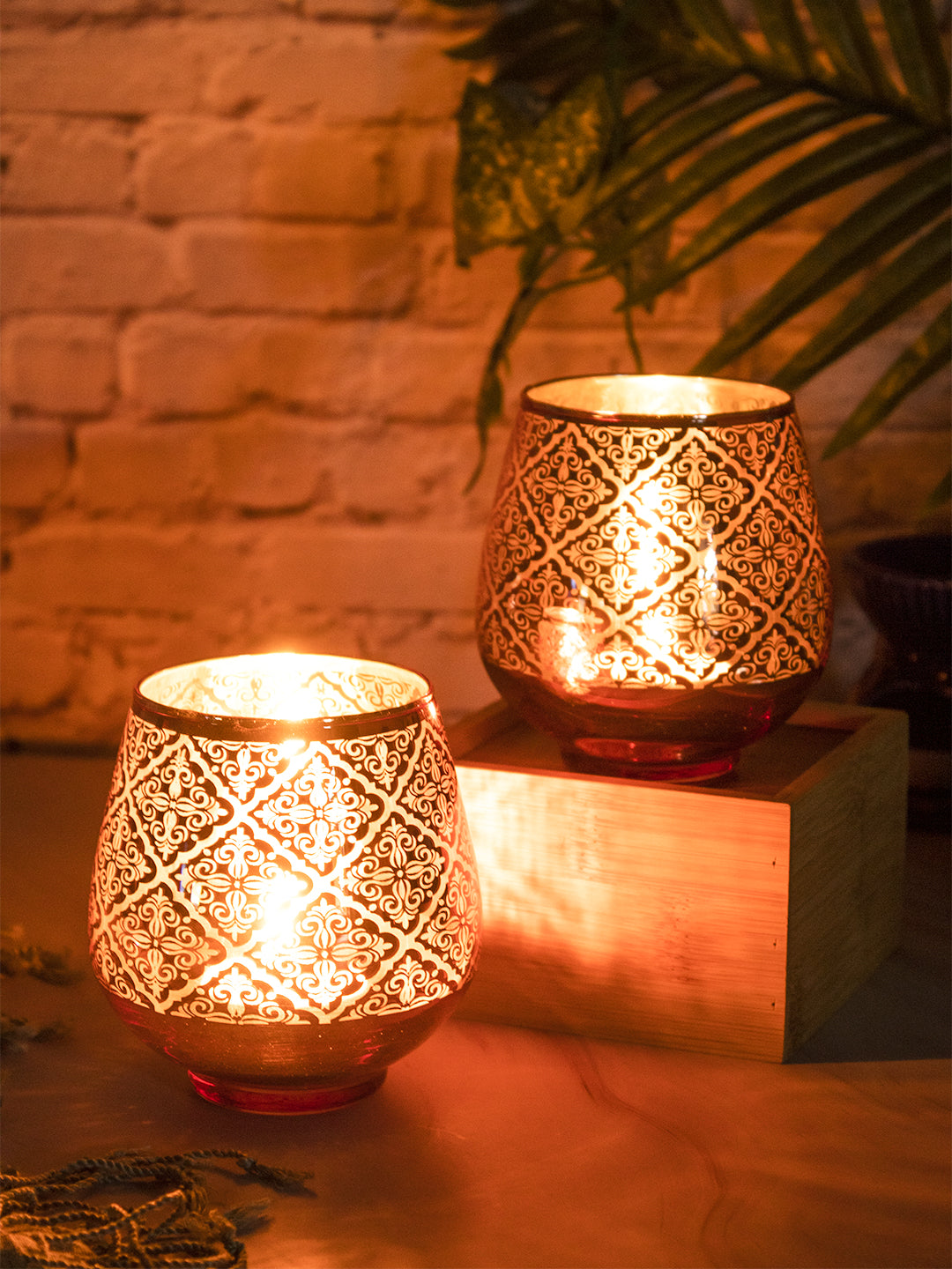 VON CASA Decorative Tealight Candle Holders Pack Of 2 Pcs
