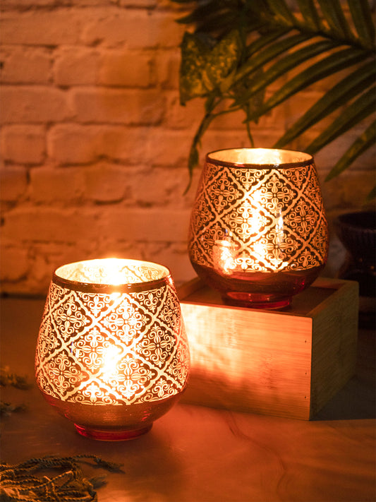 VON CASA Decorative Tealight Candle Holders Pack Of 2 Pcs