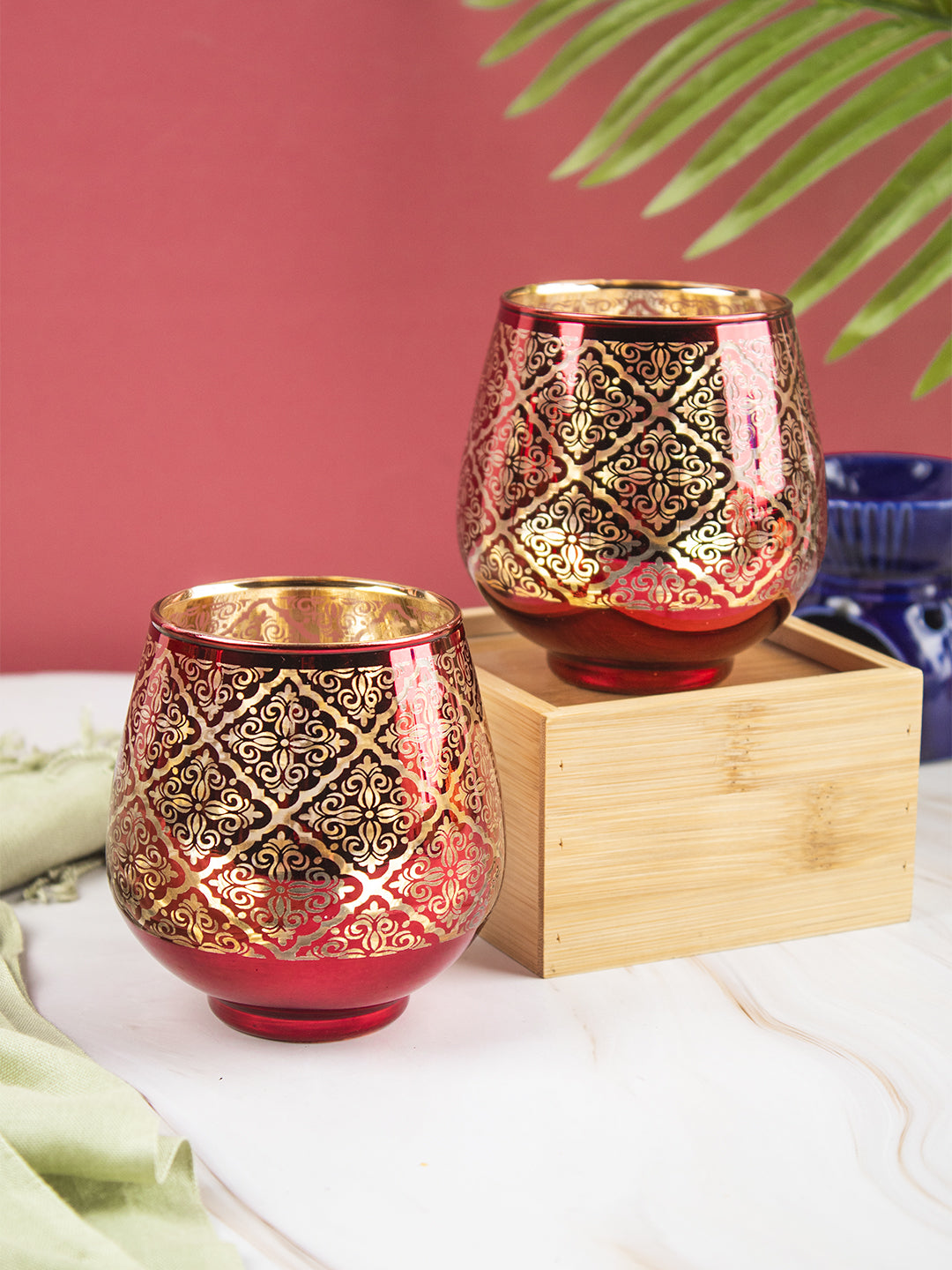 VON CASA Diwali Decorating Tealight Candle Holders Pack Of 2 Pcs
