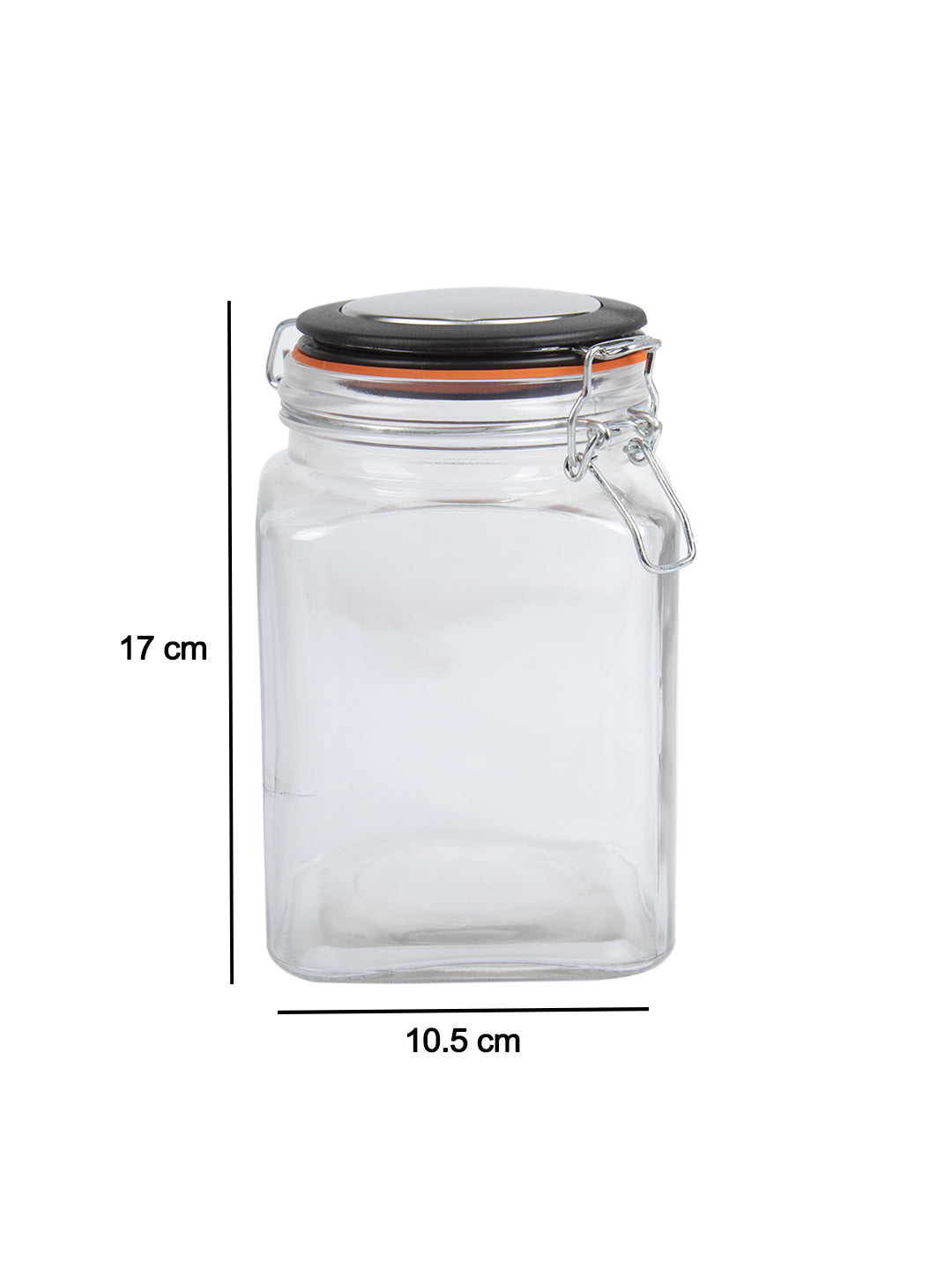 Glass Jar With Airtight Lid Pack Of 2 Pcs - (Each 1200 Ml)