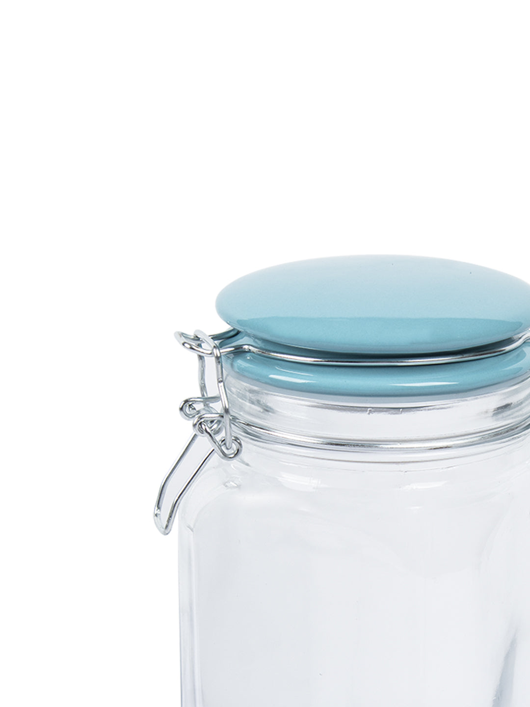 Glass Jar With Skyblue Ceramic Lid - 1200 Ml