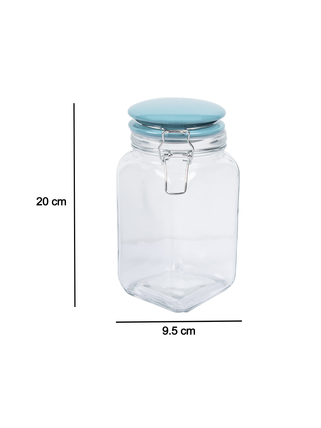 Glass Jar With Skyblue Ceramic Lid - 1200 Ml