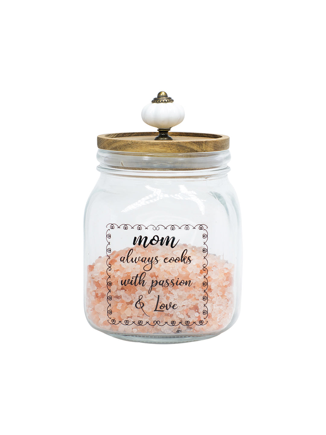 Glass Jar With Wooden Lid - 1000 Ml