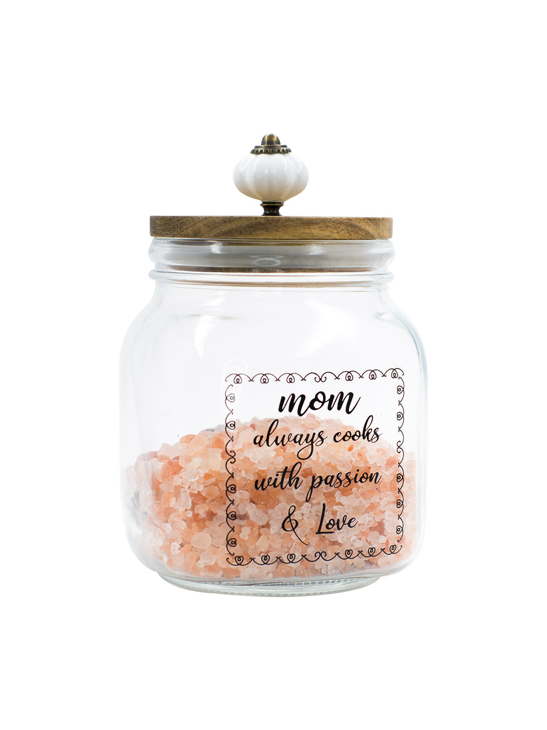 Glass Jar With Wooden Lid - 1000 Ml