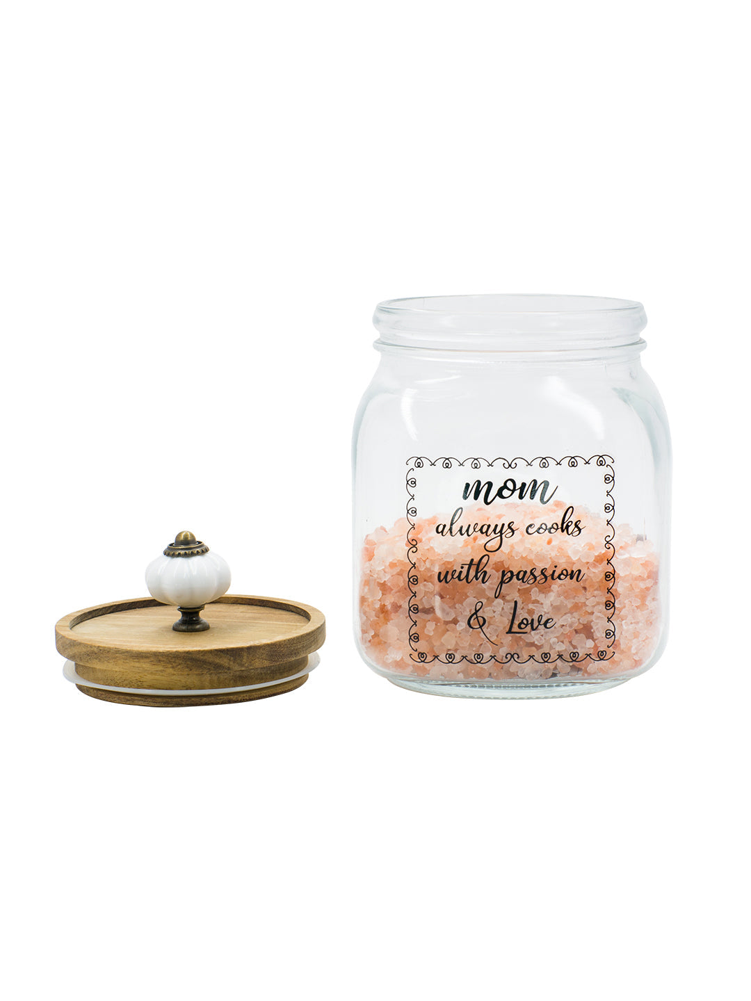 Glass Jar With Wooden Lid - 1000 Ml