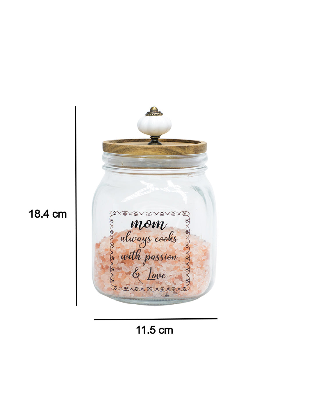 Glass Jar With Wooden Lid - 1000 Ml