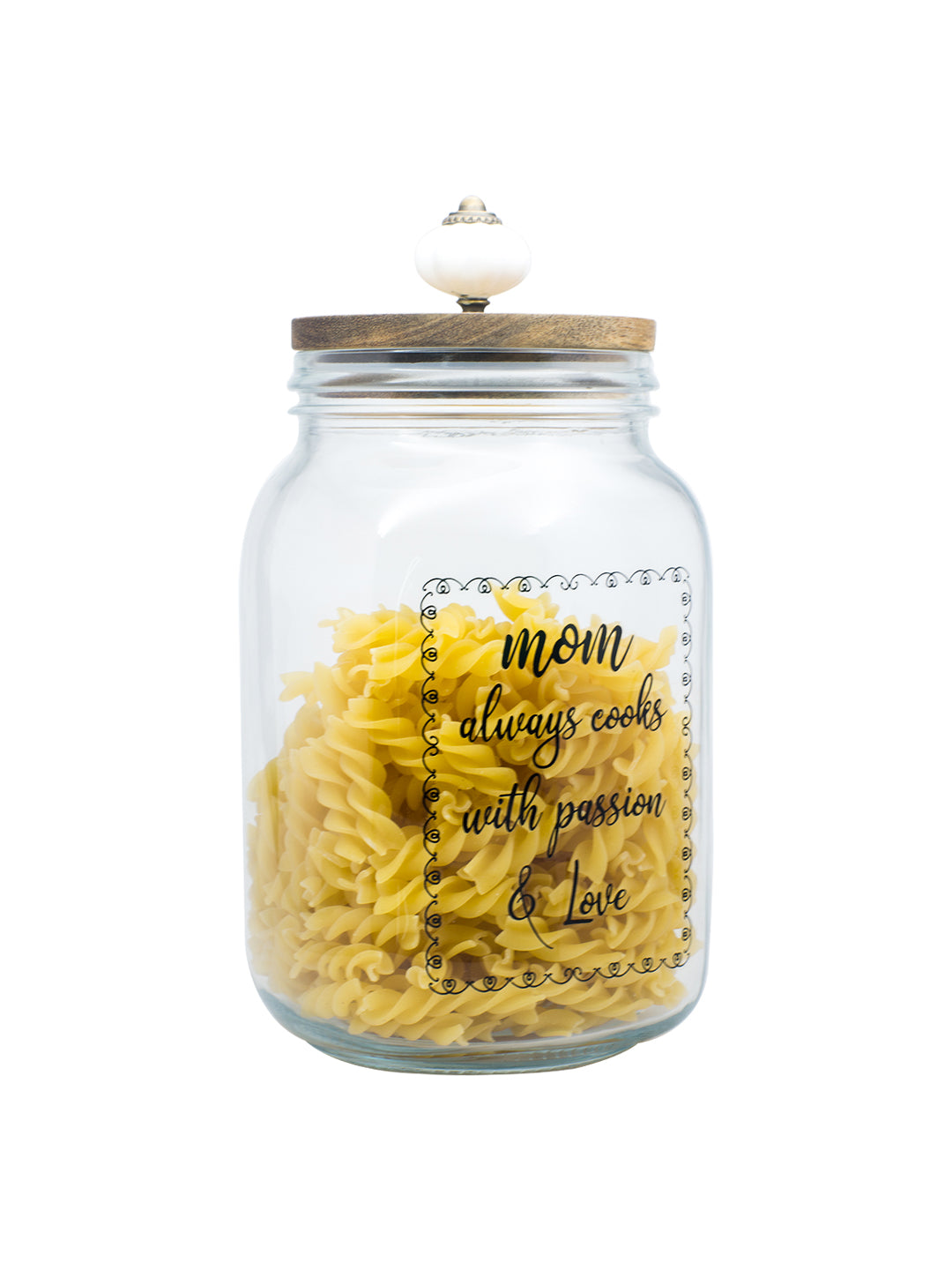 Glass Jar With Wooden Lid -1500 Ml
