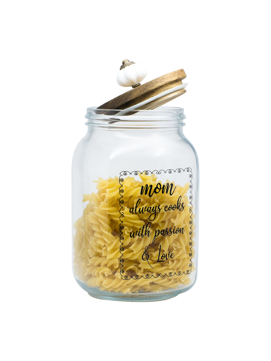 Glass Jar With Wooden Lid -1500 Ml