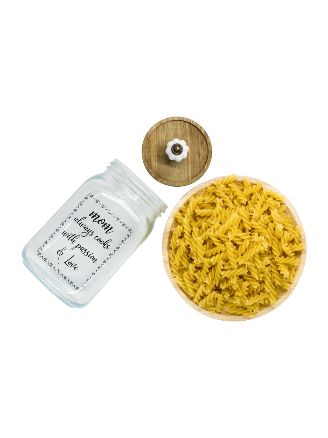 Glass Jar With Wooden Lid -1500 Ml