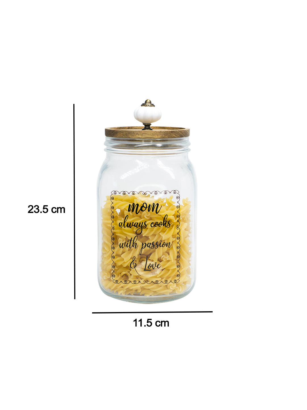 Glass Jar With Wooden Lid -1500 Ml