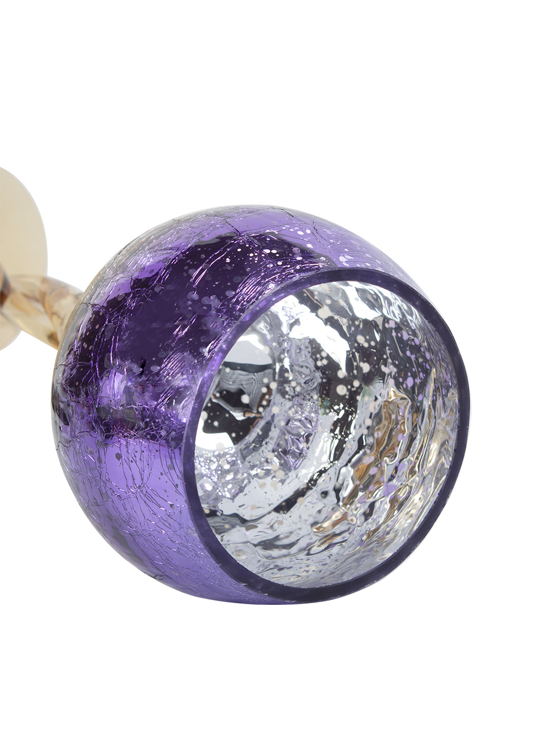 VON CASA Decorative Purple Tined Glass Candlestick Holders