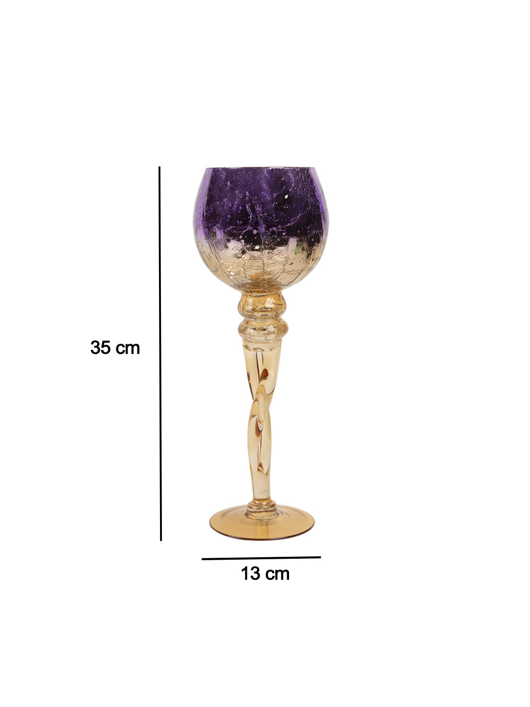 VON CASA Decorative Purple Tined Glass Candlestick Holders