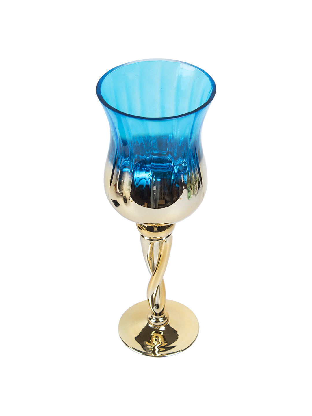 VON CASA Decorative Skyblue Tined Glass Tealight Candlestick Holder
