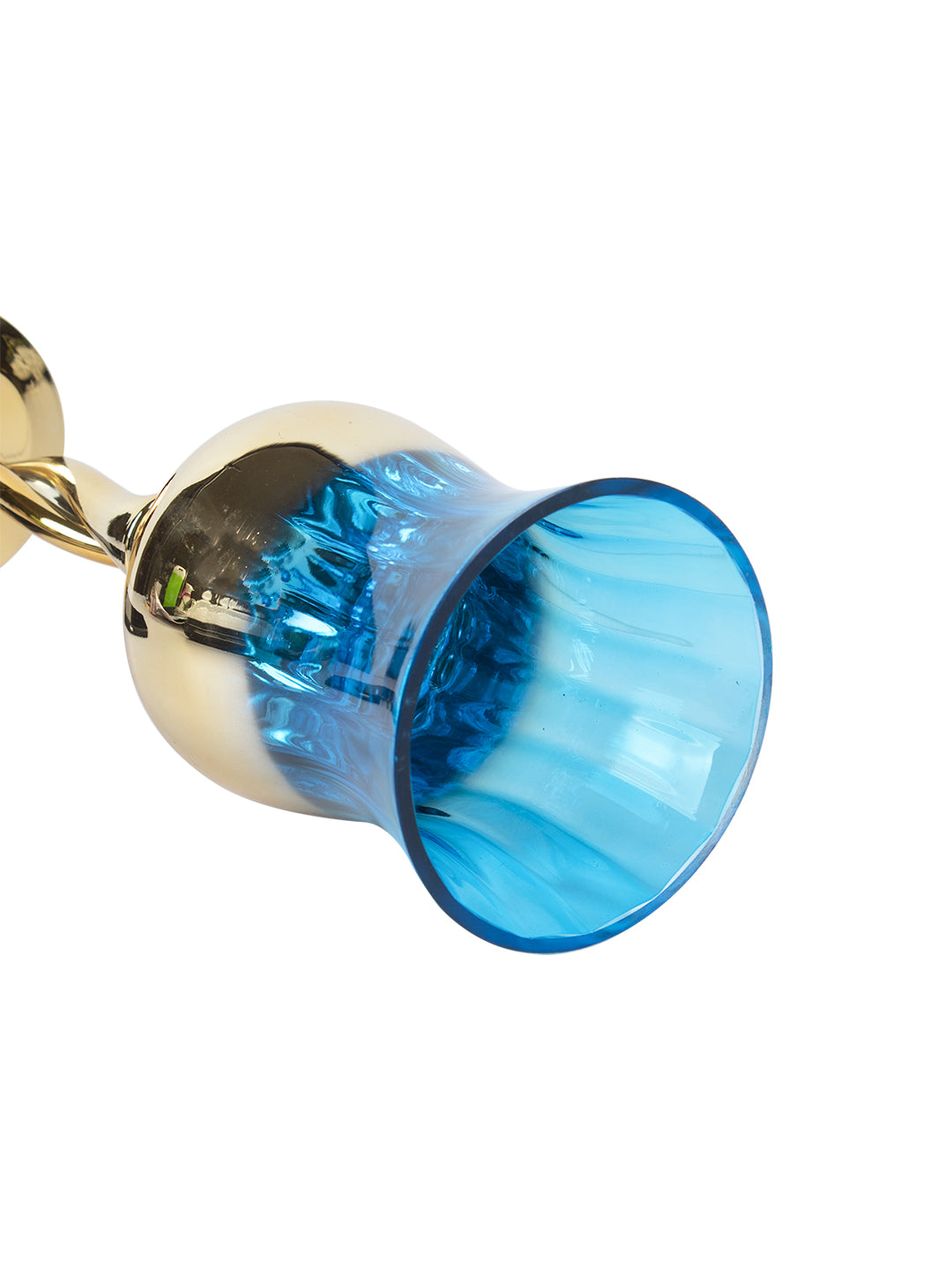 VON CASA Decorative Skyblue Tined Glass Tealight Candlestick Holder