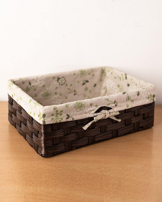 VON CASA Basket, Large, Dark Brown, Plastic