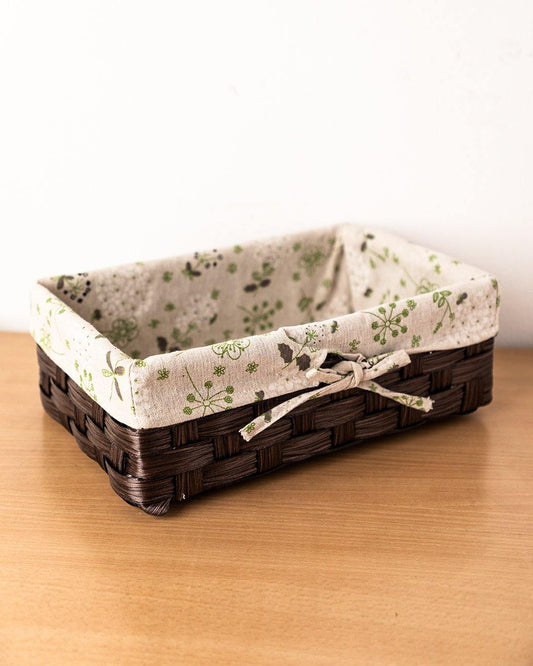VON CASA Basket, Medium, Dark Brown, Plastic