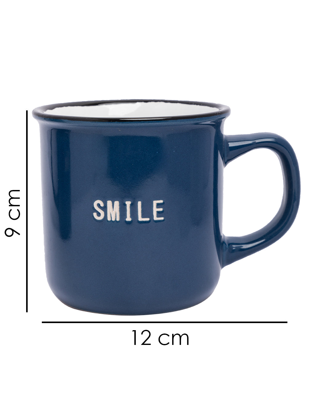 VON CASA Coffee Mug, Multicolour, Ceramic, Set of 3, 330 mL