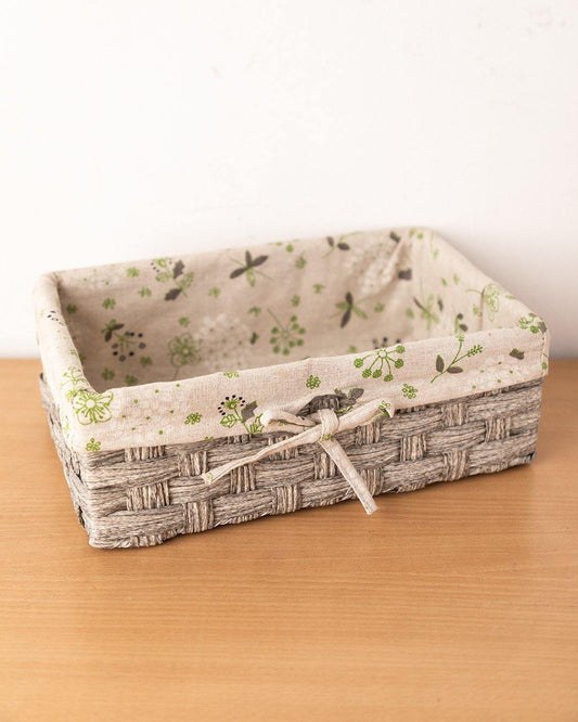 VON CASA Basket, Medium, Ivory, Plastic