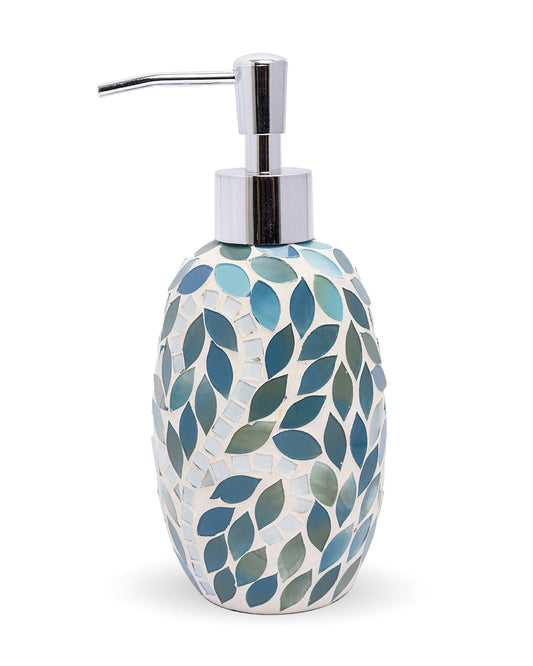 VON CASA Soap Dispenser, Blue, Glass, 400 mL