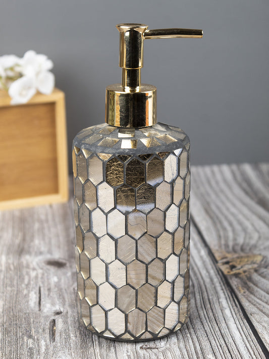 VON CASA Soap Dispenser, Gold, Glass, 400 mL