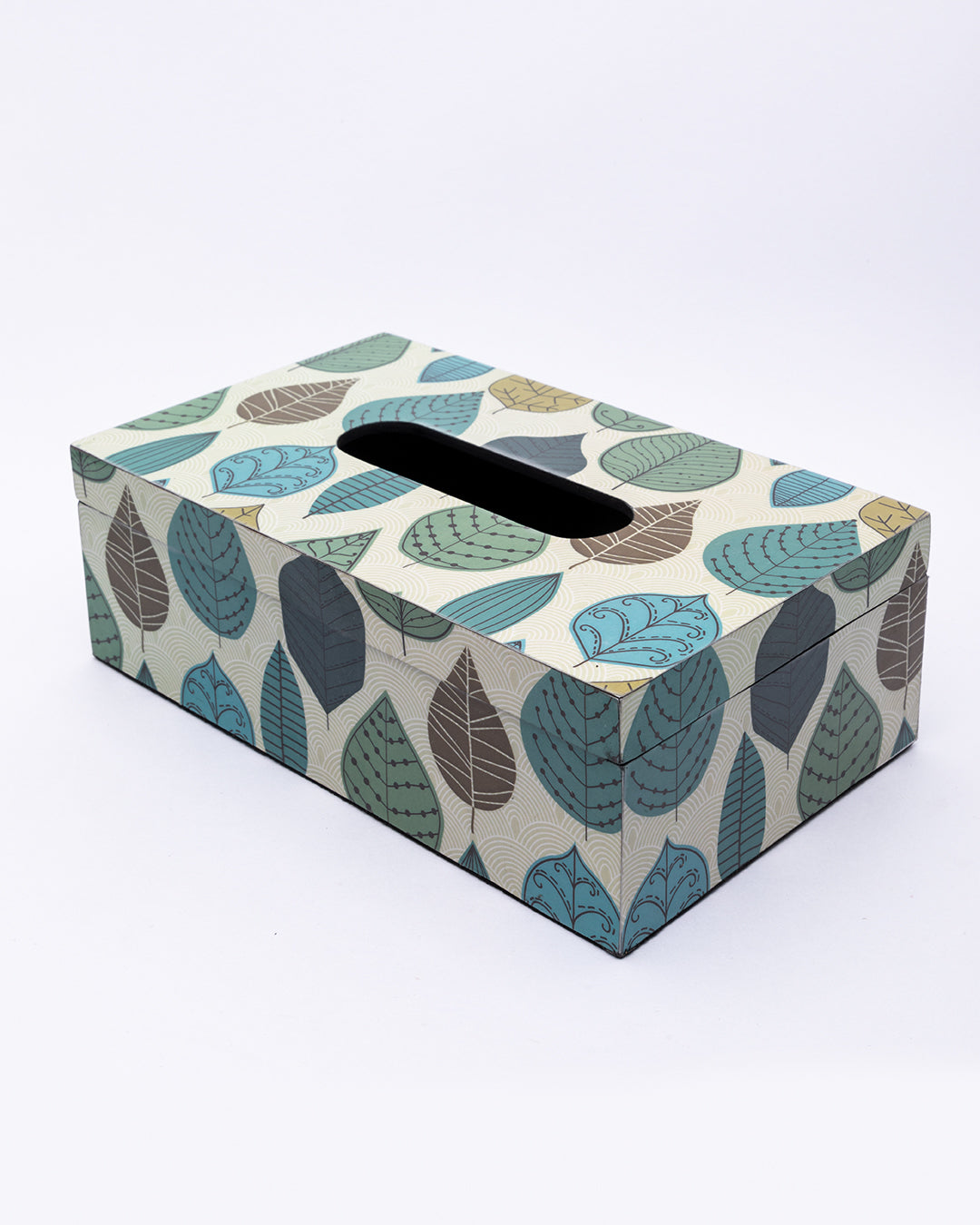 VON CASA Tissue Box, Nature Inspired Design, Facial Tissue Holder with Soft Bottom for Home, Office, & Restaurant, Rectangular, Multicolour, MDF