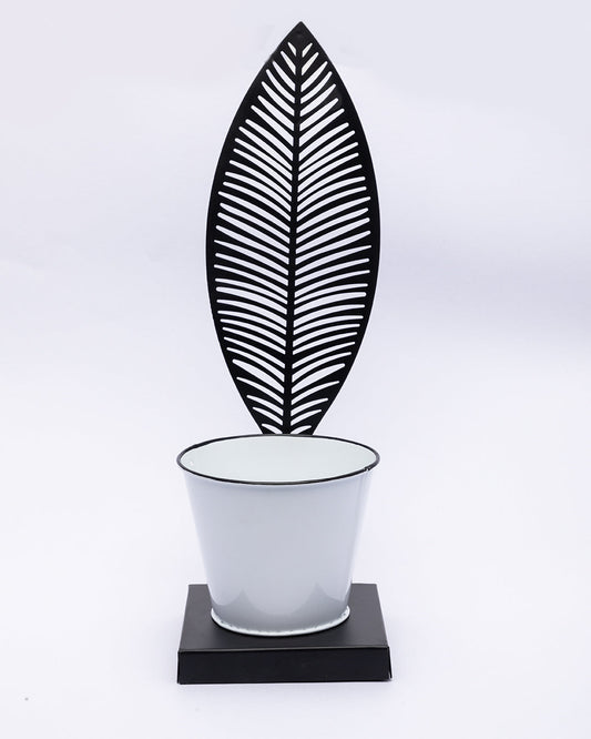 VON CASA Table Planter, Decorative, Home & Office Décor, White, Iron