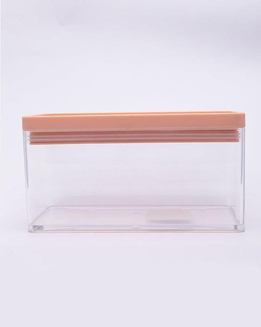 VON CASA Food Storage Container, Wide, Peach, Plastic