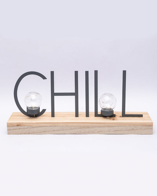 VON CASA LED Table Décor, Cordless, Battery Operated, Chill, Grey, Iron