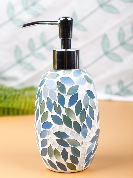 VON CASA Soap Dispenser, Blue, Glass, 400 mL