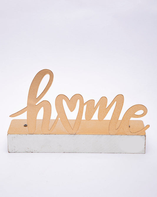 VON CASA Metal Handwriting Table Décor, Home, Golden Colour, Metal & MDF