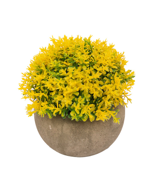 VON CASA Artificial Flower with Pot, Yellow, Plastic