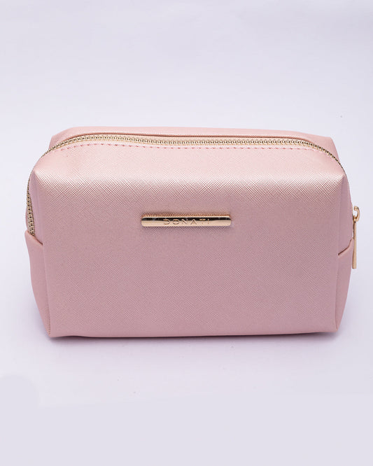 VON CASA Cosmetic Bag, for Home & Travel, Pink, Rexine