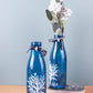 VON CASA Vase, Semi-Transparent Glass Vase, Decorative Small Flower Vase For Home, Table Centerpiece, Blue, Glass, Set Of 2