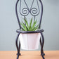VON CASA Table Planter, Chair Shaped, Decorative, Home & Office Decor, White, Iron
