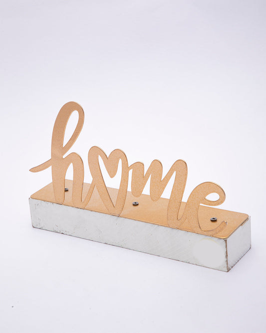 VON CASA Metal Handwriting Table Décor, Home, Golden Colour, Metal & MDF