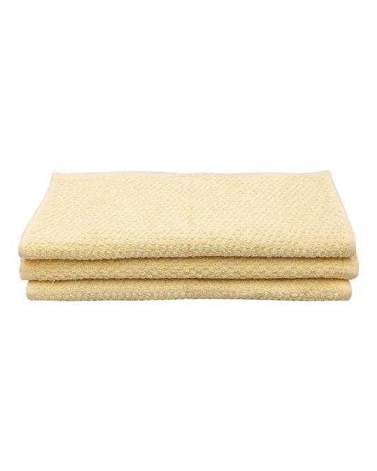 VON CASA Face Towel, Rose, Yellow, Cotton, Set of 3