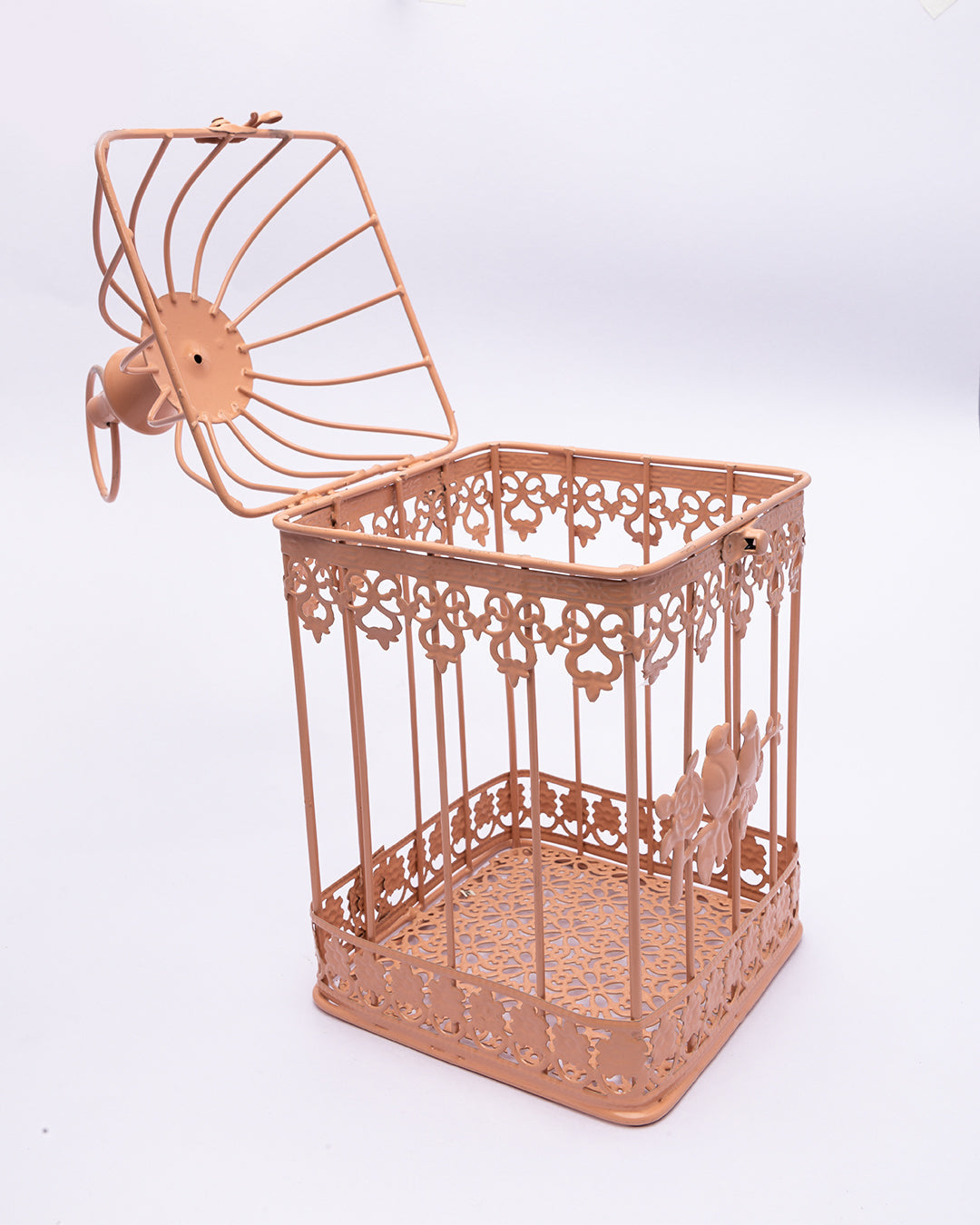 hanging cage planter VON CASA Hanging Cage Planter, Decorative, Home & Office Decor, Copper Finish, Iron