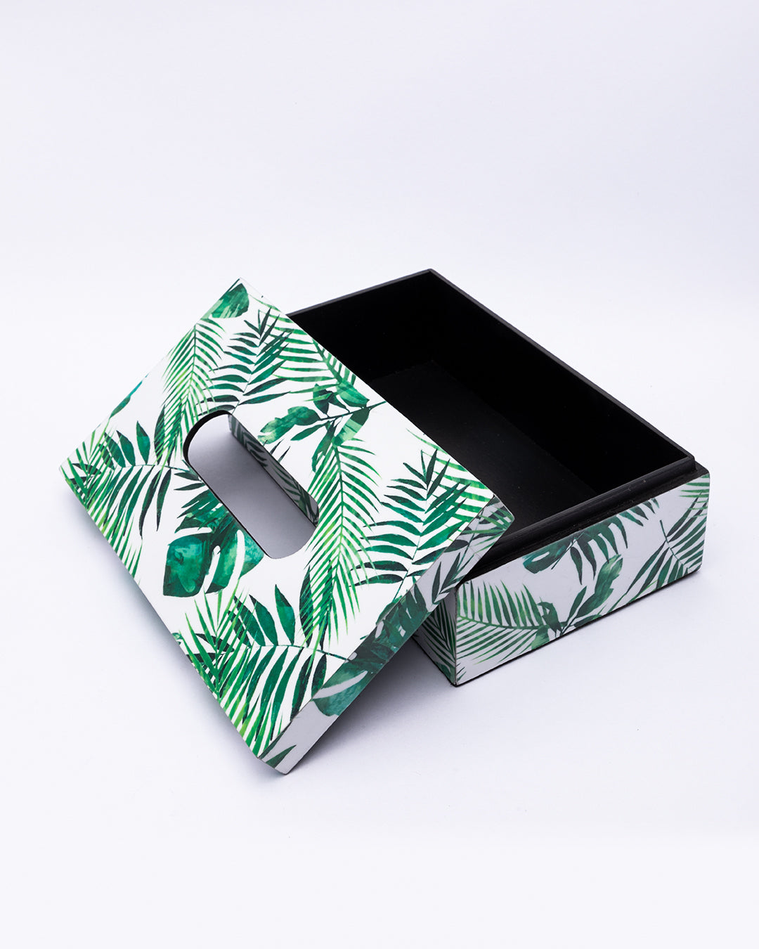 VON CASA Tissue Box, Nature Inspired Design, Facial Tissue Holder with Soft Bottom for Home, Office, & Restaurant, Rectangular, Green Colour, MDF