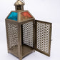 VON CASA Lantern, Diamond Style Cutwork, T-Light Candle Holder Lamp, Gold Finish, Small, Mild Steel