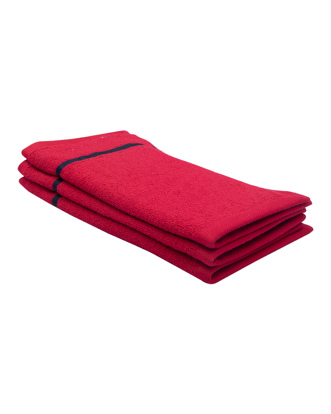 VON CASA Zero Twist Face Towel, Red, Cotton, Set of 3