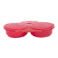 VON CASA Two Cavity Egg Poacher, Microwave Safe, Red, Plastic
