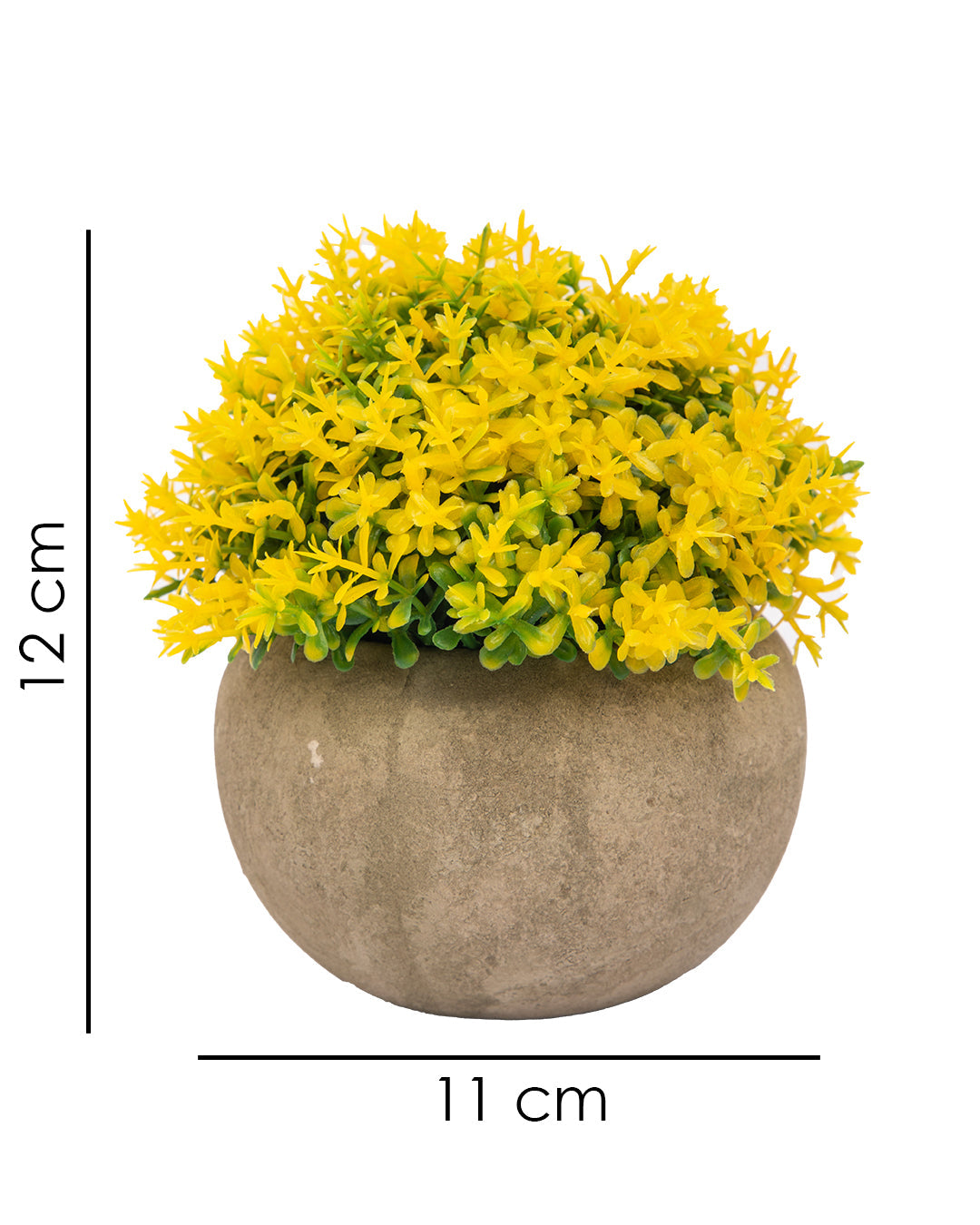 VON CASA Artificial Flower with Pot, Yellow, Plastic