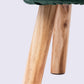 VON CASA Four Legged Wooden Footstool, Ottoman, Emerald Green, Velvet, Wood