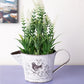 VON CASA Artificial Flower with Pot, White, Plastic & Iron