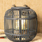 VON CASA Lantern, Bamboo Lantern, Blue, Wood